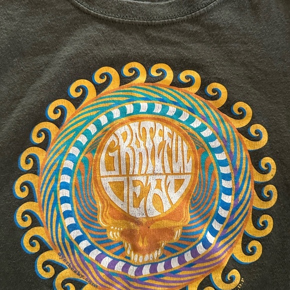 GRATEFUL DEAD Unisex Green Large Shirt Sleeves T Shirt - Picture 2 of 3